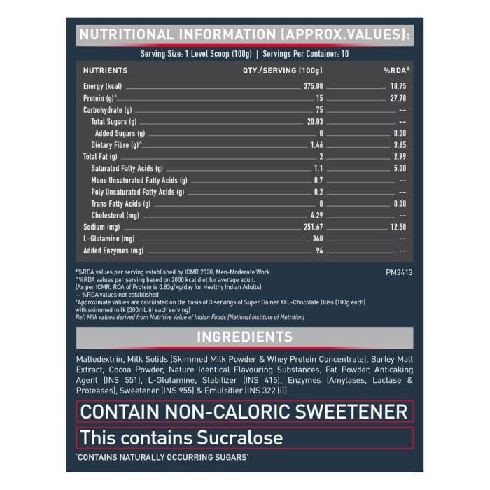MuscleBlaze Super Gainer XXL 1kg - Image 4