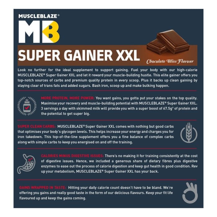 MuscleBlaze Super Gainer XXL 1kg - Image 5