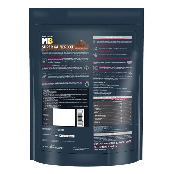 MuscleBlaze Super Gainer XXL 1kg - Image 7