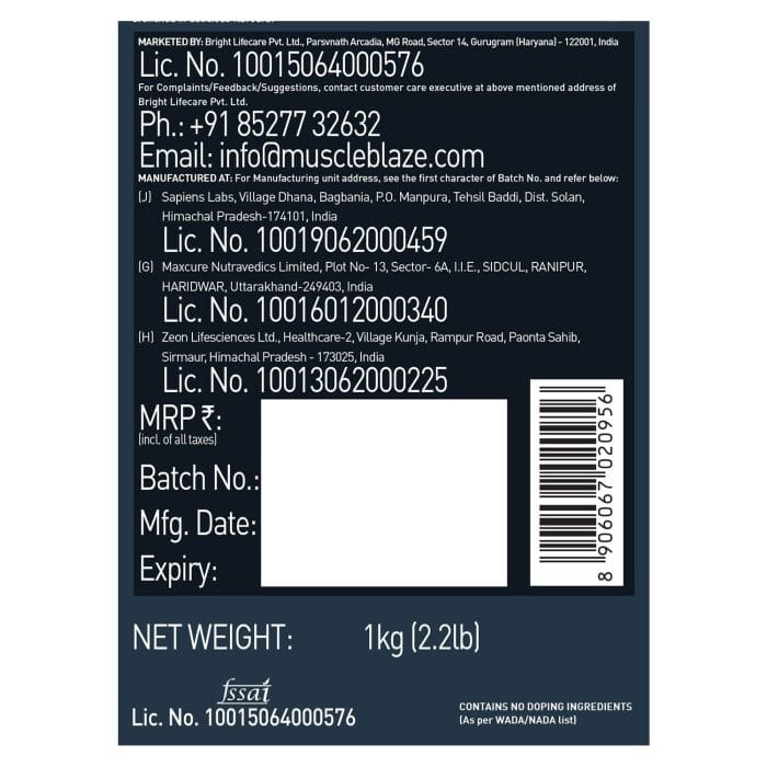 MuscleBlaze Mass Gainer XXL 1kg - Image 9