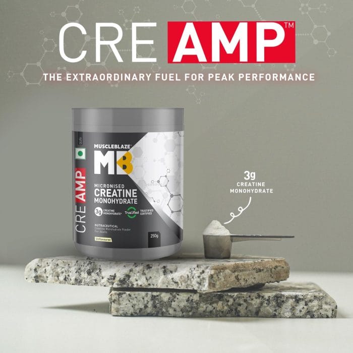 MuscleBlaze Creatine Monohydrate CreAMP™ (Unflavoured, 80 Servings, 250g) - Image 4