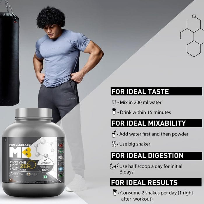 MuscleBlaze Biozyme Iso-Zero (Ice Cream Chocolate, 2 kg) - Image 7