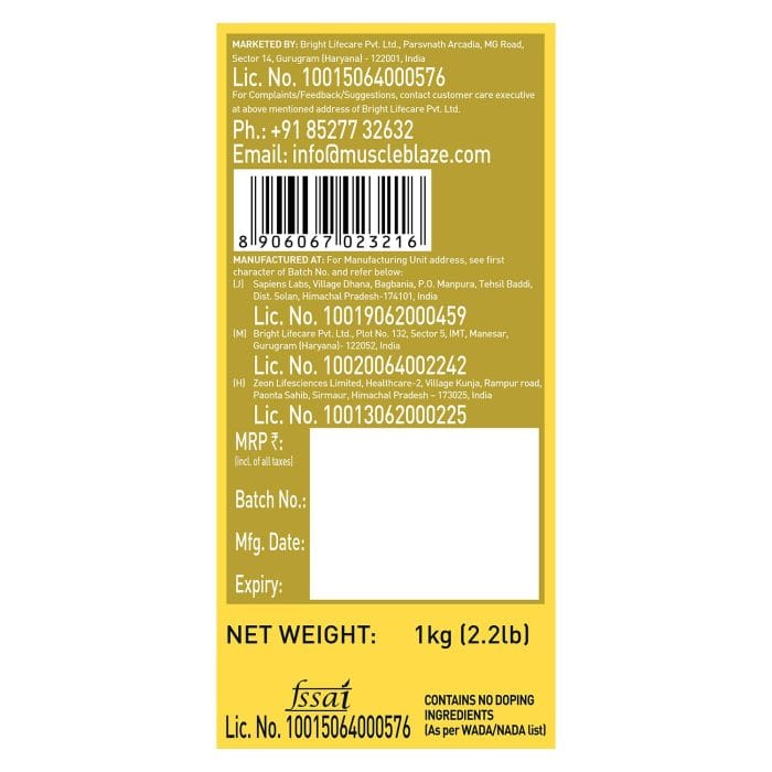 MuscleBlaze Whey Gold, 100% Whey Protein 1kg - Image 8