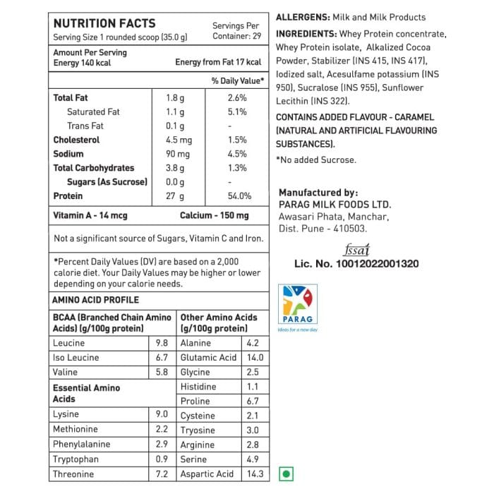 Avvatar WHEY PROTEIN | 1KG | Caramel Crème Flavour | 27g Protein | 29 Servings | Isolate & Concentrate Blend - Image 5