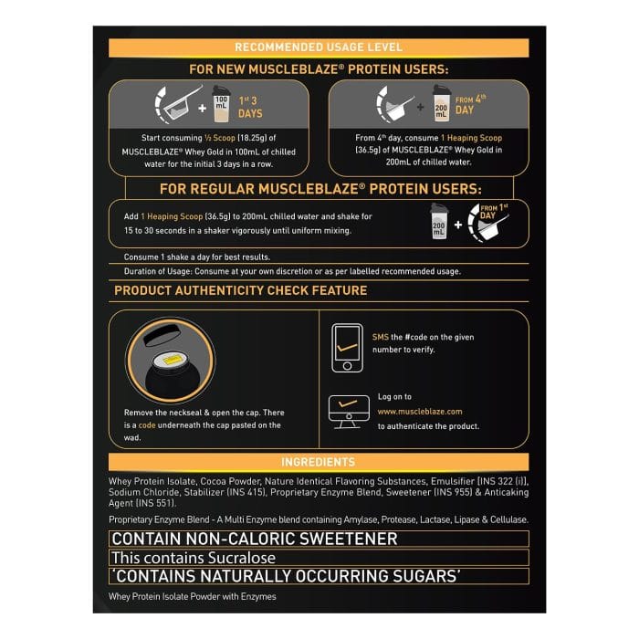 MuscleBlaze Whey Gold 100% Whey Protein Isolate 2 KG - Image 5