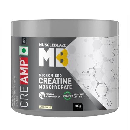 Muscleblaze Creatine Monohydrate Creamp (Unflavoured, 32 Servings, 100G / 0.22Lbs) | Trustified Certified Creatine.