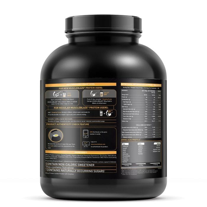 MuscleBlaze Whey Gold 100% Whey Protein Isolate 2 KG - Image 3