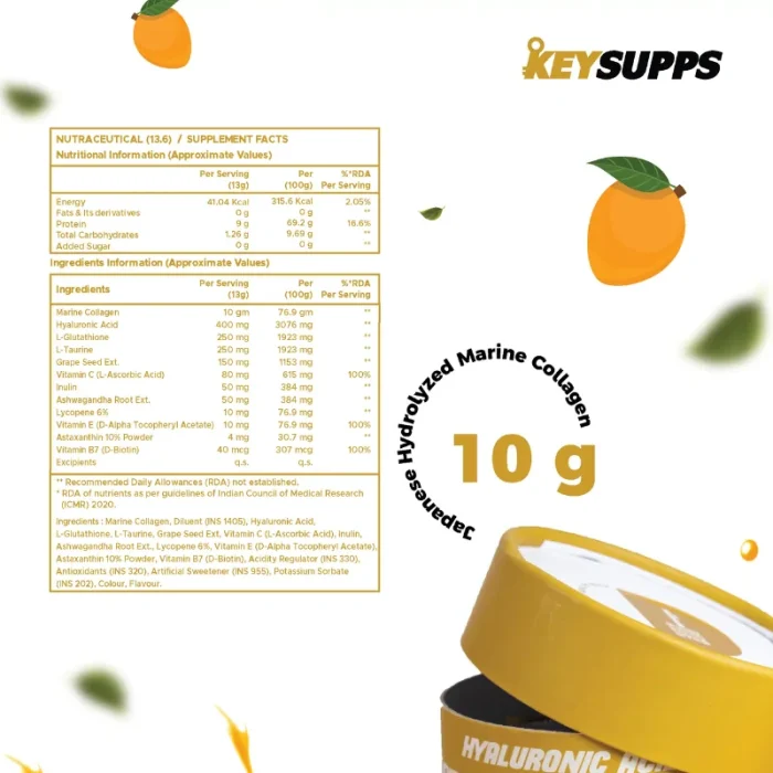 KeySupps Collagen Gold Plus – Mango (30 Servings) - Image 2