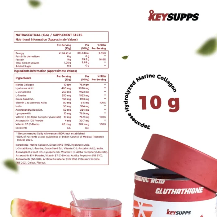 KeySupps Collagen Gold Plus – Watermelon (30 Servings) - Image 4