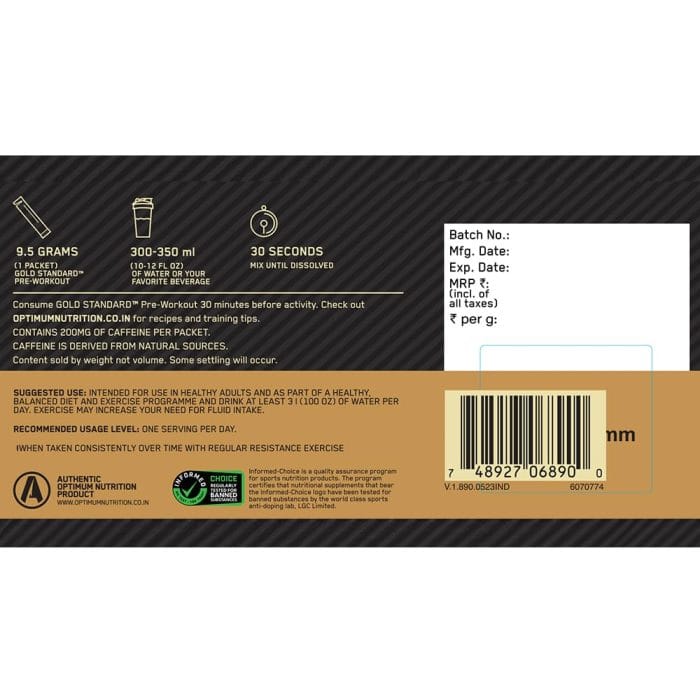 Optimum Nutrition Gold Standard Pre-Workout | Pre-Training Energy, Focus & Endurance Formula 142.5gms - Image 6