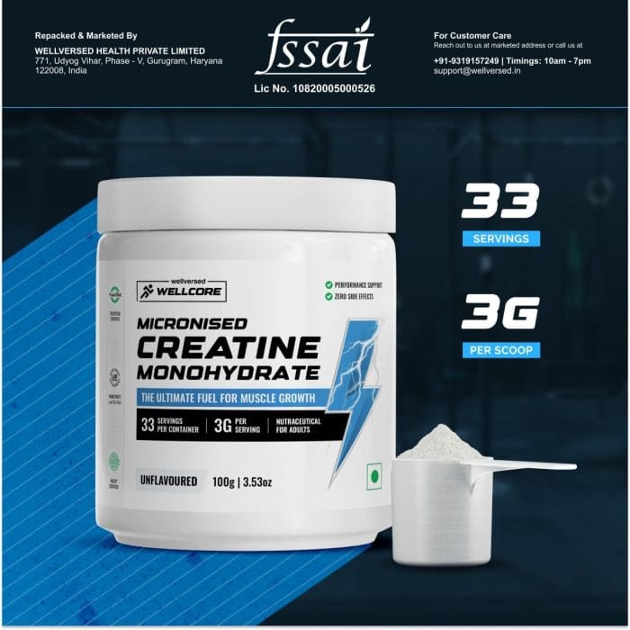 Wellcore - Pure Micronised Creatine Monohydrate Powder 250g 83 Servings - Image 5