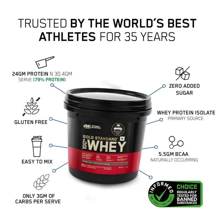 Optimum Nutrition Gold Standard 100% Whey Protein Powder 4 kg - Image 4