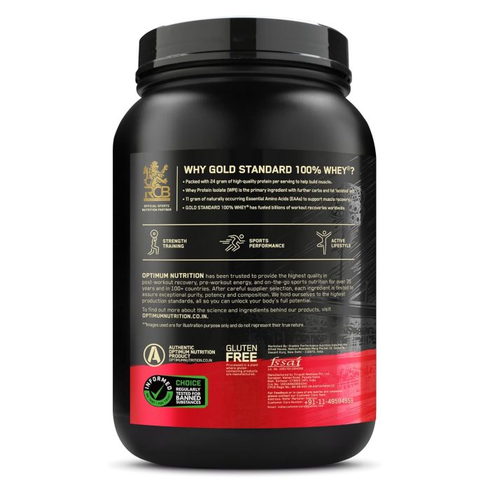 Optimum Nutrition (ON) Gold Standard 100% Whey Protein Powder 2 lbs, 907 g (Double Rich Chocolate), for Muscle Support & Recovery, Vegetarian - Primary Source Whey Isolate - Image 3