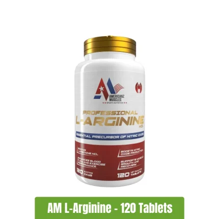 Americanz Muscles Professional L-Arginine – 120 Tablets | Pre-Workout Nitric Oxide Support for Muscle Pump & Energy
