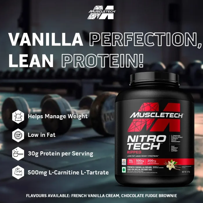 MuscleTech™ Nitro-Tech™ Ripped Whey Protein Powder 1.8kg , 907g - Image 2