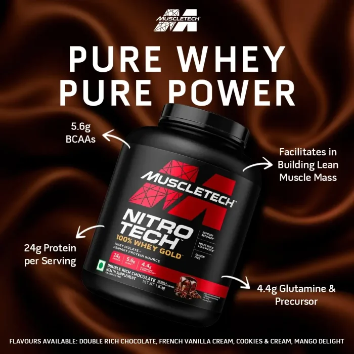 MuscleTech Nitrotech 100% Whey Gold 1.8kg , 450g , 4kg , 907g - Image 2