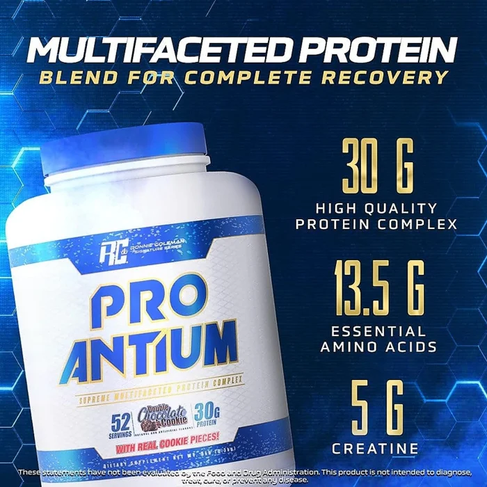 Ronnie Coleman Pro Antium – Multi-Source Protein Blend for Muscle Strength & Recovery - Double Chocolate Cookies, 2.27KG - Image 4