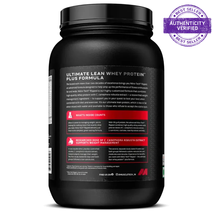 MuscleTech™ Nitro-Tech™ Ripped Whey Protein Powder 1.8kg , 907g - Image 4