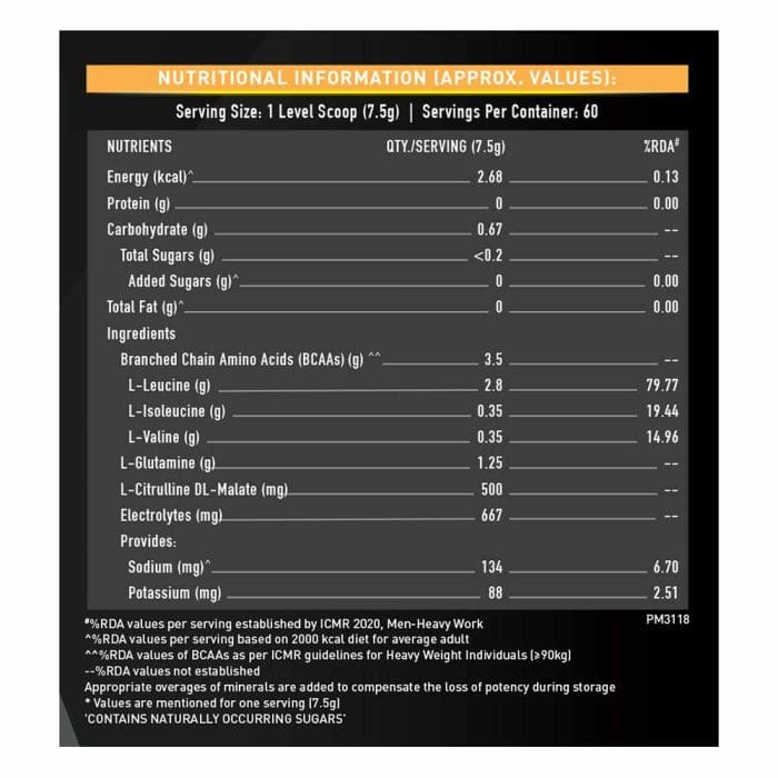 MuscleBlaze BCAA Gold 8:1:1 Amino Acids Supplements 450 g - Image 4