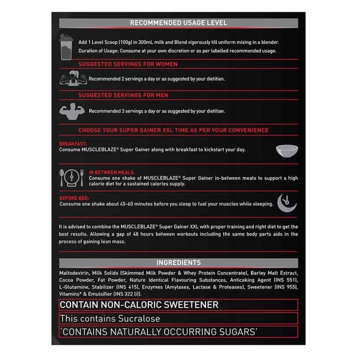 MuscleBlaze Super Gainer XXL Weight Gainer 2 kg - Image 6