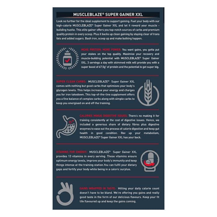 MuscleBlaze Super Gainer XXL Weight Gainer - Image 2