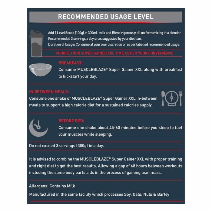 MuscleBlaze Super Gainer XXL Weight Gainer 5 kg - Image 4