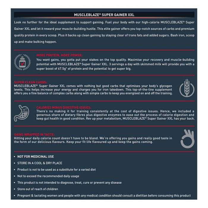 MuscleBlaze Super Gainer XXL Weight Gainer 5 kg - Image 5