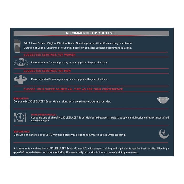 MuscleBlaze Super Gainer XXL Weight Gainer 3 kg - Image 2