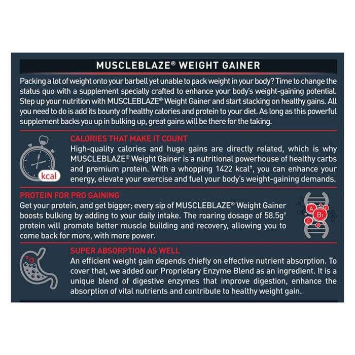 MuscleBlaze Weight Gainer with Added Digezyme - Image 4