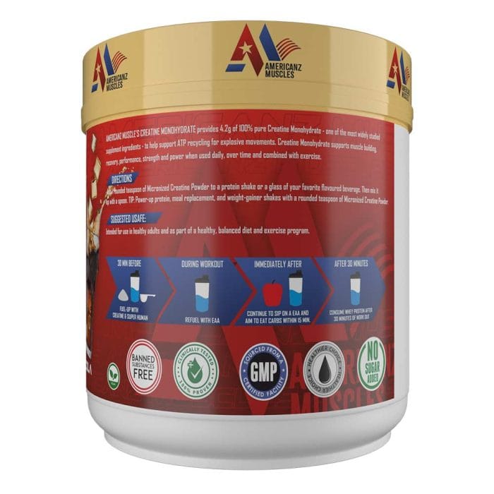 Americanz Muscles Creatine Monohydrate – 100g | Pure Micronized Creatine for Muscle Strength, Size & Recovery 60 Servings - Image 4