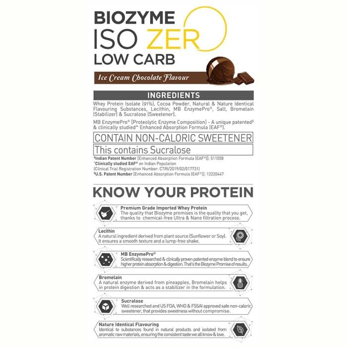 MuscleBlaze Biozyme Iso-Zero  Low Carb Ice Cream Chocolate 4 kg - Image 3