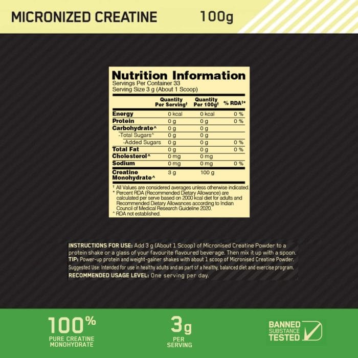 Optimum Nutrition Micronized Creatine Powder | Unflavoured|100 g - Image 5