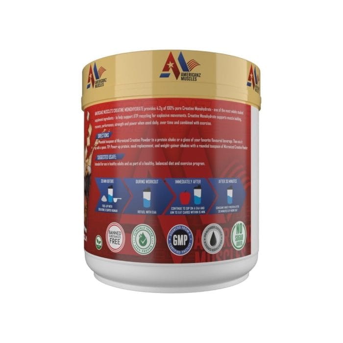 Americanz Muscles Creatine Monohydrate 100 Servings - Unflavored - Image 2