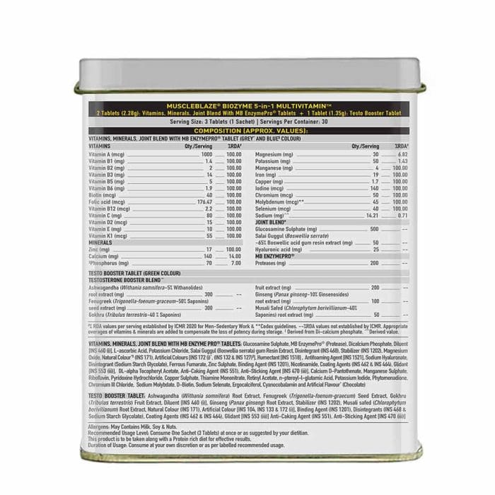 MuscleBlaze Biozyme 5 in 1 Multivitamin - Image 6